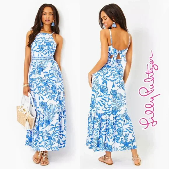Lilly Pulitzer | Dresses | Lilly Pulitzer Charlese Cotton Maxi Dress  Glisten In The Sun | Poshmark